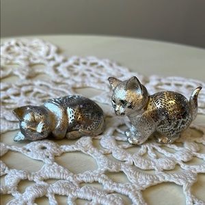 Christofle’s Lumiere d’Argent Collection Silver Plated Kittens.